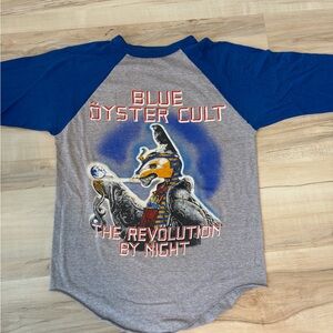 Raglan Graphic Tee - Gray with Blue Sleeves